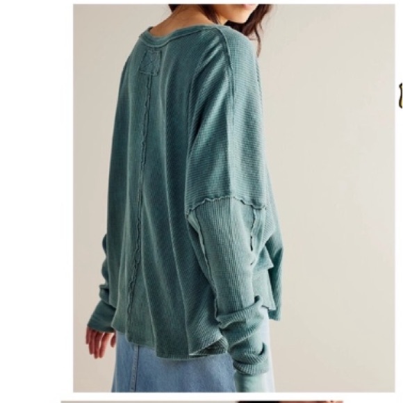 Free People Drop Thermal Slouchy Fit Long Sleeved Top - Picture 4 of 9